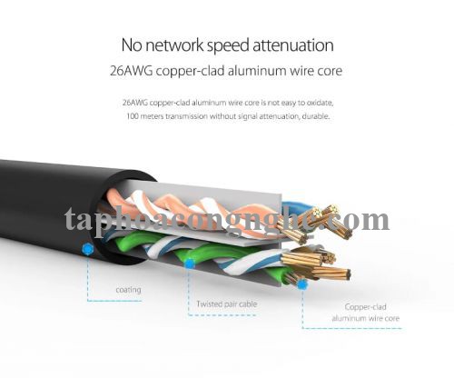 Orico 97802 PUG-C6-150-BK cat6 gigabit 15m màu đen Cáp mạng 30097802